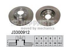 Тормозной диск для CHEVROLET SPARK (M300) 1.2 2012-, код двигателя LLO, V см3 1249, кВт 64, л.с. 87, бензин, Nipparts J3300912
